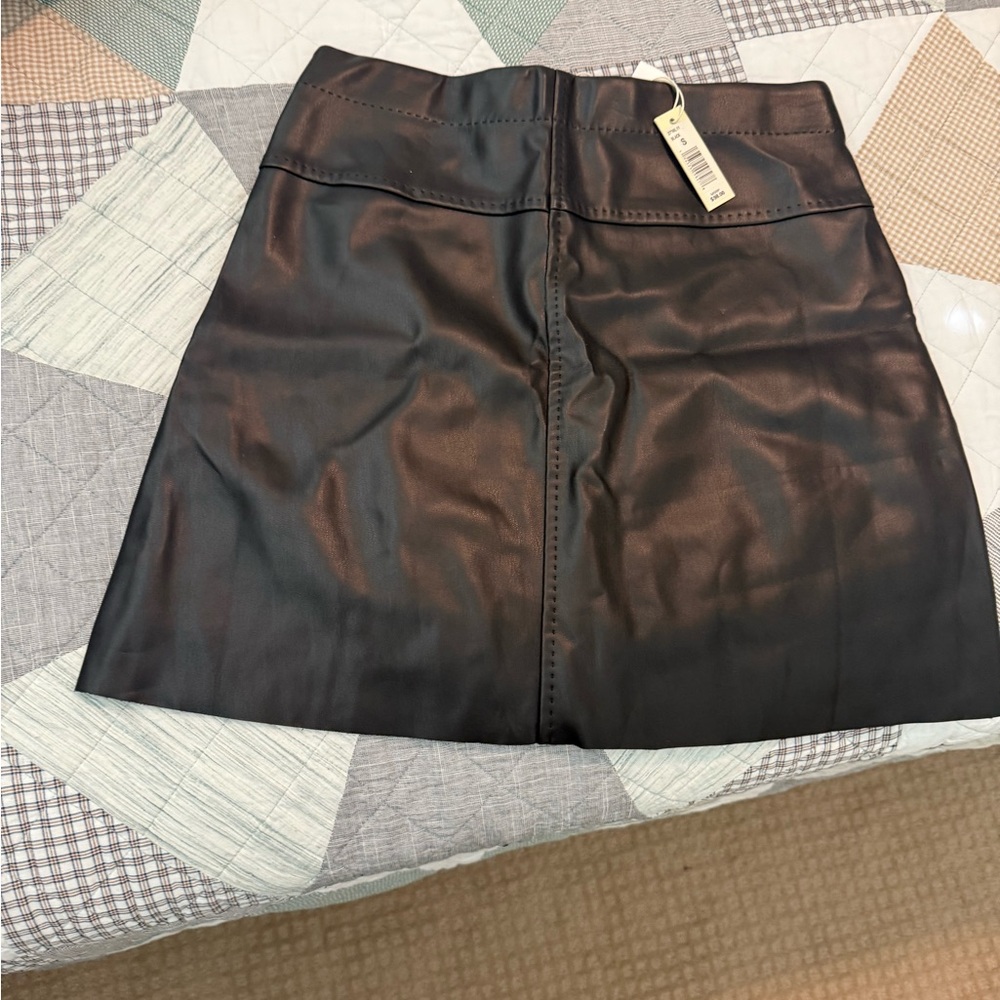 Max Studio Black Faux Leather Mini Skirt Size S